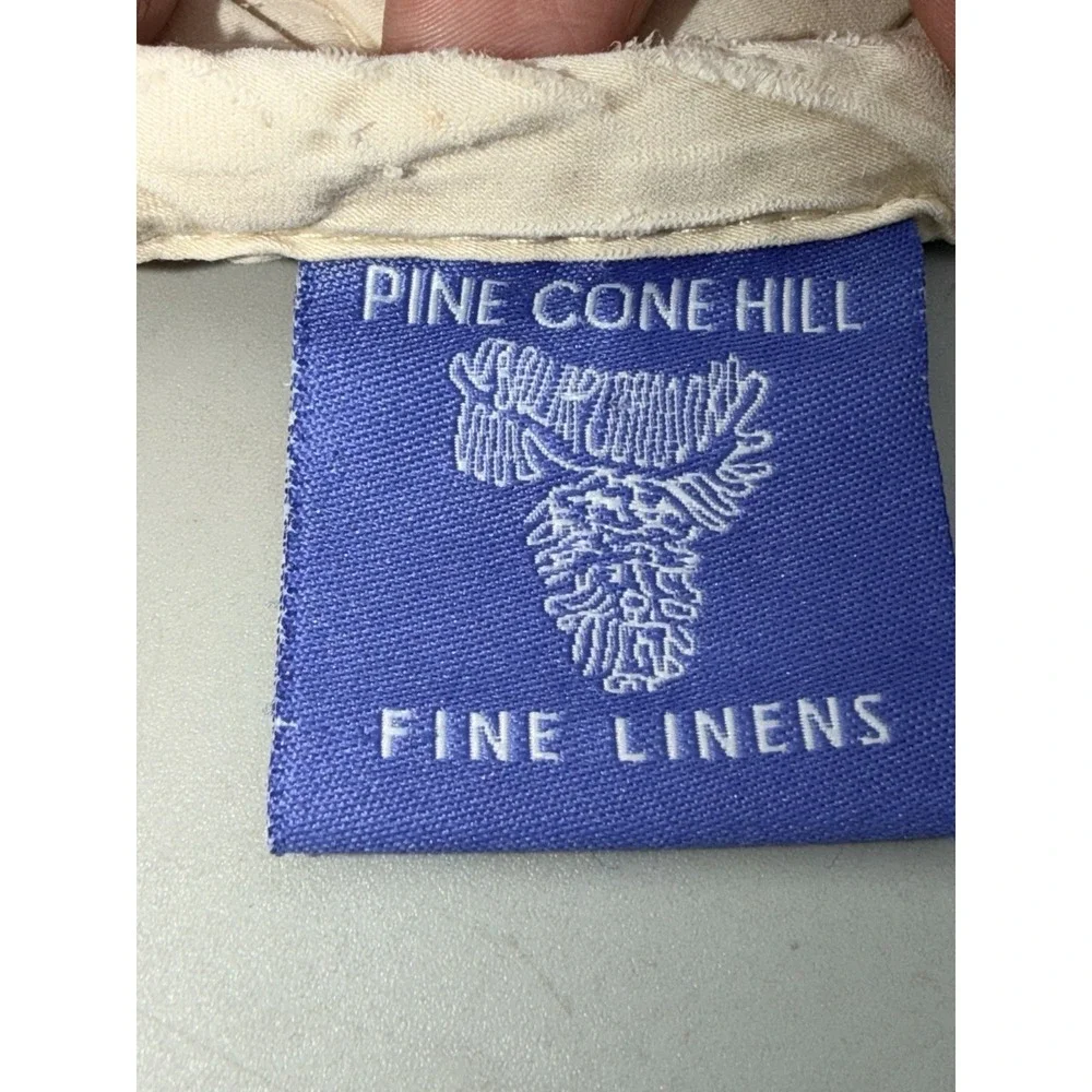 Pine Cone Hill King Quilt Ivory Cream Tencel Lyocell Coverlet Cottage Farmhouse